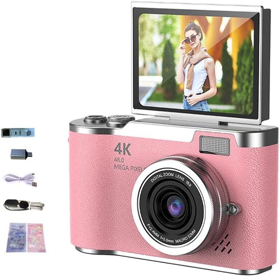 Appareil Photo Numérique 4K 48MP – Écran Rotatif, Zoom 18x, Selfie, Vlogging